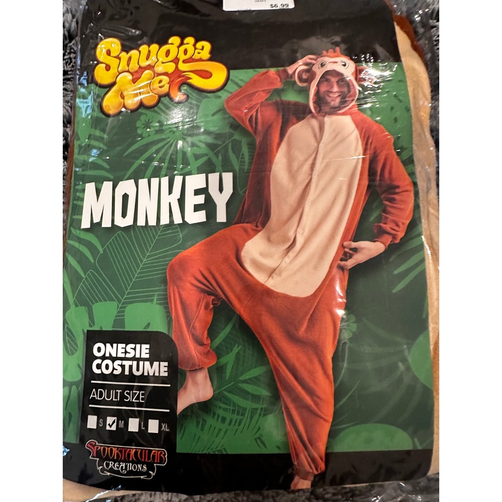 Spooktacular Creations Monkey Hooded Jumpsuit Adult Medium Brown 20180-M